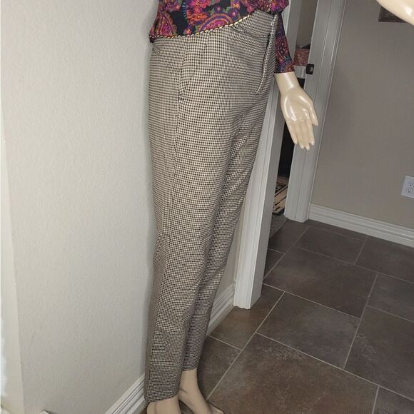 Zara Womens Houndstooth High Rise Skinny Trouser Pants - Picture 9 of 12
